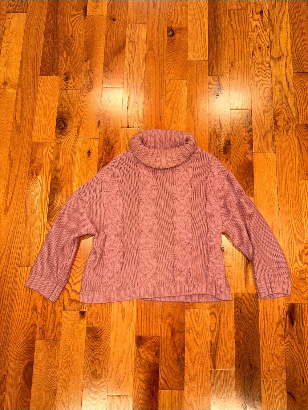 PremiseTurtleneck Cable Knit Sweater - Dusty Rose